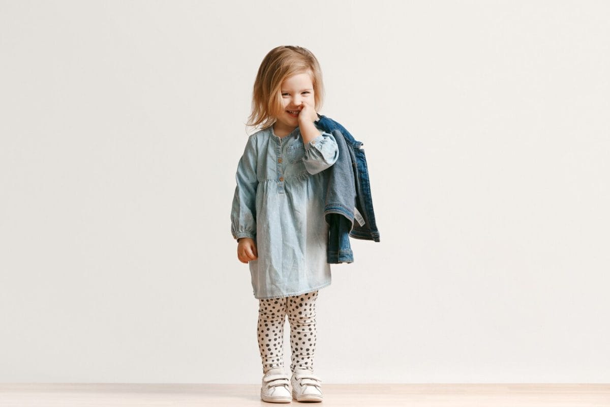 full length portrait cute little kid girl